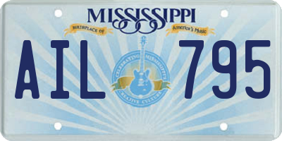 MS license plate AIL795