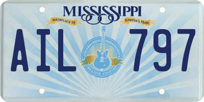 MS license plate AIL797
