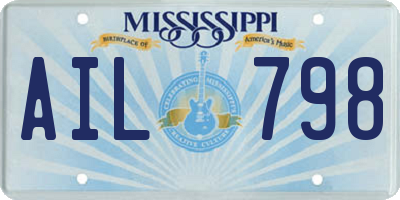 MS license plate AIL798