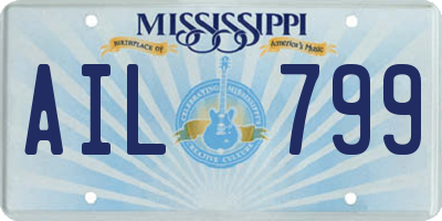 MS license plate AIL799