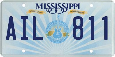 MS license plate AIL811