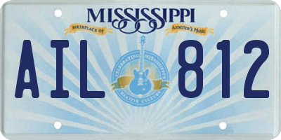 MS license plate AIL812