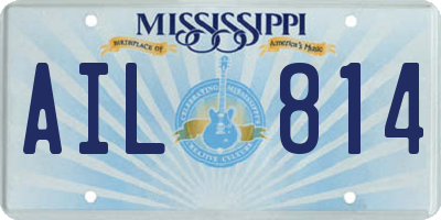 MS license plate AIL814