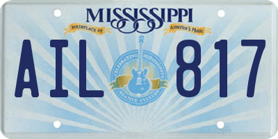 MS license plate AIL817