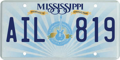 MS license plate AIL819