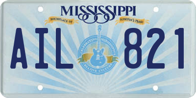 MS license plate AIL821