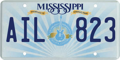 MS license plate AIL823