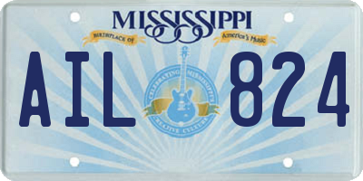 MS license plate AIL824