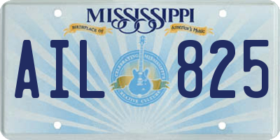 MS license plate AIL825