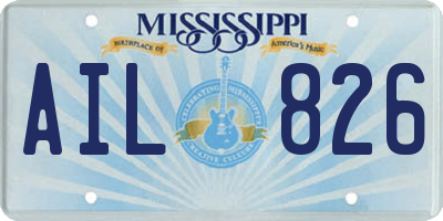 MS license plate AIL826