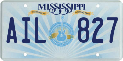 MS license plate AIL827
