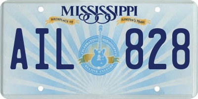 MS license plate AIL828