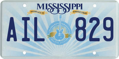 MS license plate AIL829