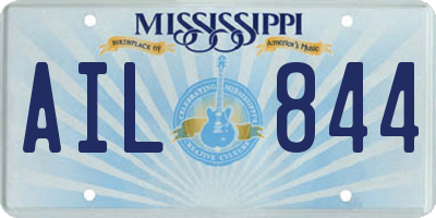MS license plate AIL844