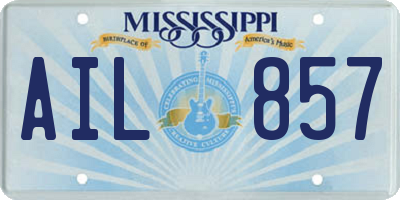 MS license plate AIL857