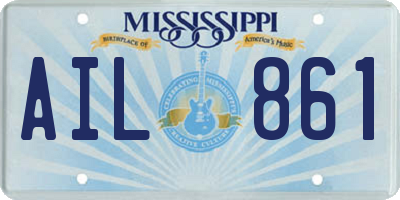 MS license plate AIL861