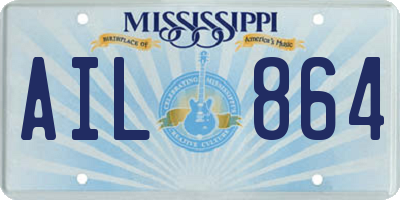 MS license plate AIL864