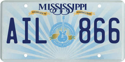 MS license plate AIL866