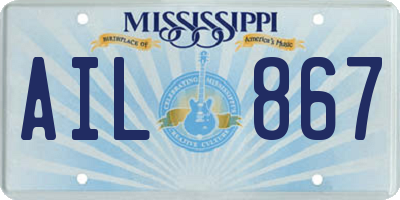 MS license plate AIL867