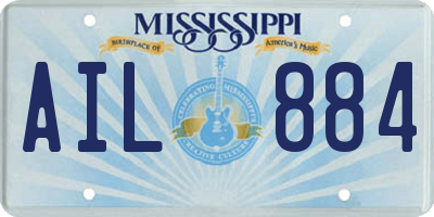 MS license plate AIL884
