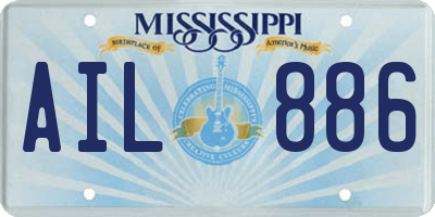 MS license plate AIL886
