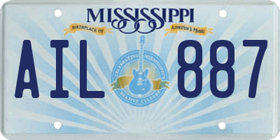MS license plate AIL887