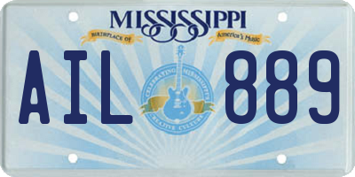 MS license plate AIL889