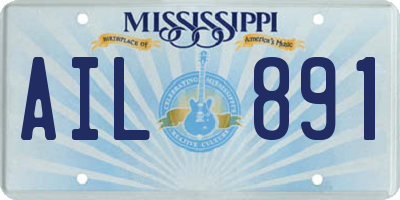 MS license plate AIL891