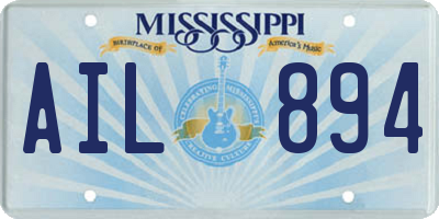 MS license plate AIL894
