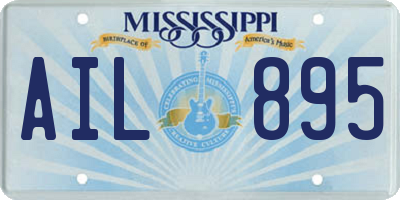 MS license plate AIL895
