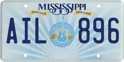 MS license plate AIL896