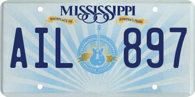 MS license plate AIL897