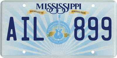 MS license plate AIL899