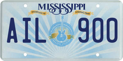 MS license plate AIL900