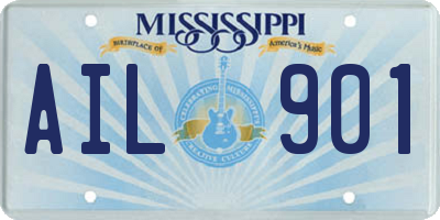 MS license plate AIL901