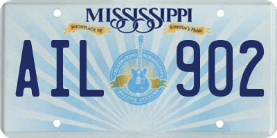 MS license plate AIL902