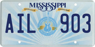 MS license plate AIL903