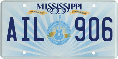 MS license plate AIL906