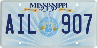MS license plate AIL907