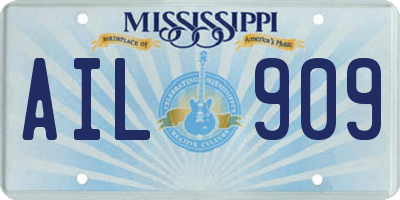 MS license plate AIL909