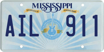 MS license plate AIL911