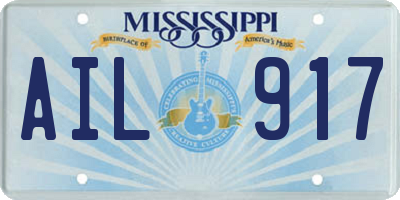 MS license plate AIL917