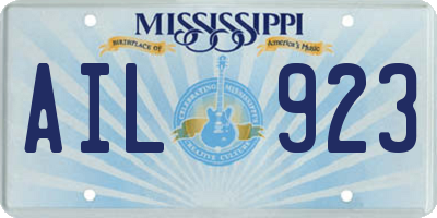 MS license plate AIL923