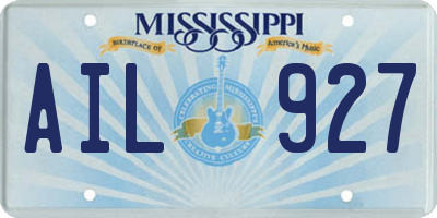 MS license plate AIL927