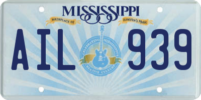 MS license plate AIL939
