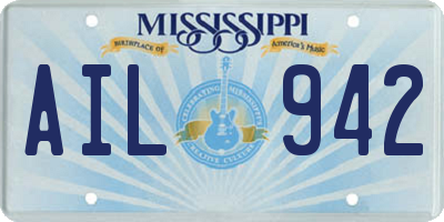 MS license plate AIL942