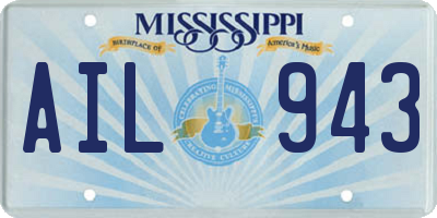 MS license plate AIL943