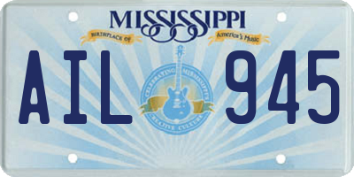MS license plate AIL945