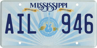 MS license plate AIL946