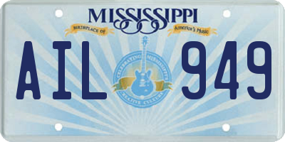 MS license plate AIL949